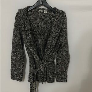 ICON Black and Gray Knit Wool Cardigan